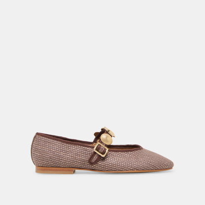 RELAN BALLET FLATS WALNUT RAFFIA - Dolce Vita