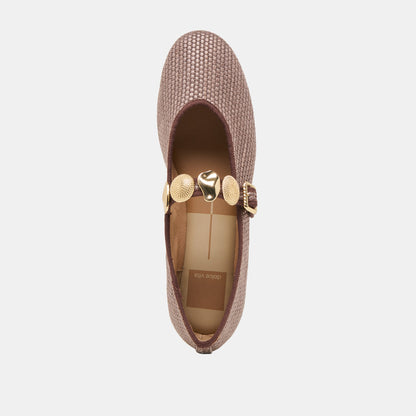 RELAN BALLET FLATS WALNUT RAFFIA - Dolce Vita