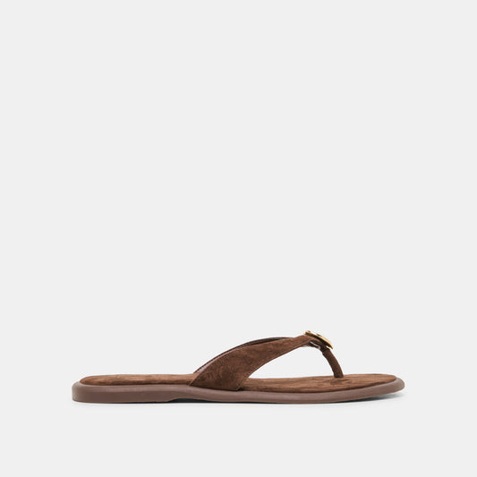 Jaina Dk Brown Suede Sandals - Dolce Vita