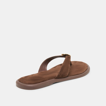 Jaina Dk Brown Suede Sandals - Dolce Vita