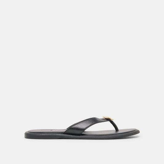 Jaina Black Leather Sandals - Dolce Vita