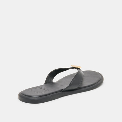 Jaina Black Leather Sandals - Dolce Vita