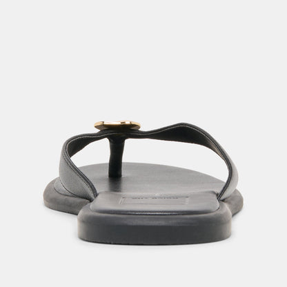 Jaina Black Leather Sandals - Dolce Vita