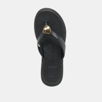 Jaina Black Leather Sandals - Dolce Vita