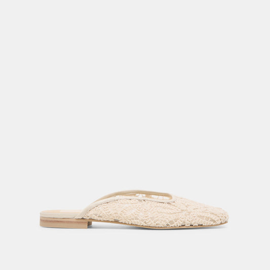 Aubrie Ivory Macrame Mesh Flats - Dolce Vita