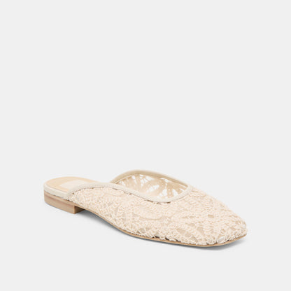 Aubrie Ivory Macrame Mesh Flats - Dolce Vita