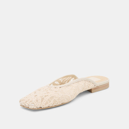 Aubrie Ivory Macrame Mesh Flats - Dolce Vita