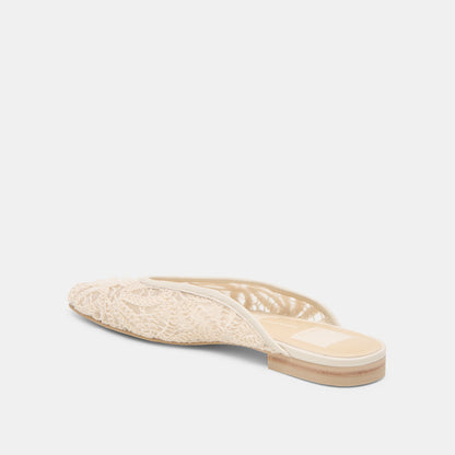 Aubrie Ivory Macrame Mesh Flats - Dolce Vita