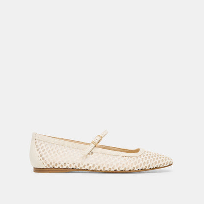 Reyes White Woven Raffia Ballet Flats - Dolce Vita