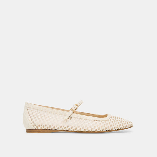 Reyes White Woven Raffia Ballet Flats - Dolce Vita
