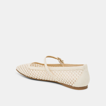 Reyes White Woven Raffia Ballet Flats - Dolce Vita