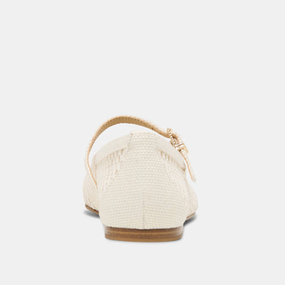 Reyes White Woven Raffia Ballet Flats - Dolce Vita