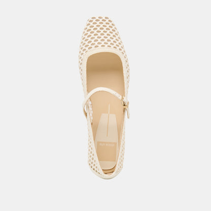 Reyes White Woven Raffia Ballet Flats - Dolce Vita