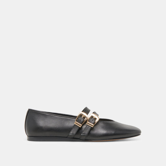 BAYLEE BALLET FLATS BLACK LEATHER - Dolce Vita