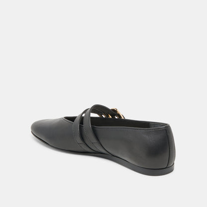 BAYLEE BALLET FLATS BLACK LEATHER - Dolce Vita