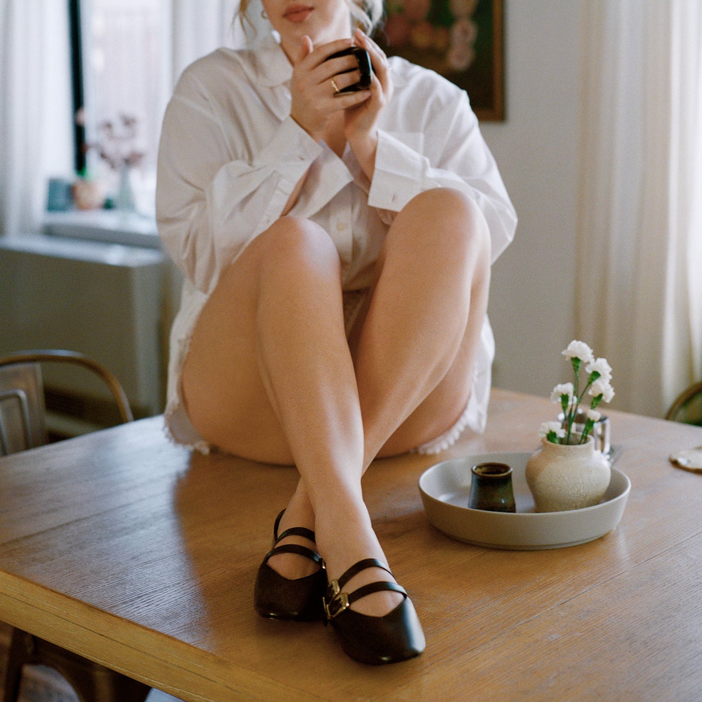 BAYLEE BALLET FLATS BLACK LEATHER - Dolce Vita