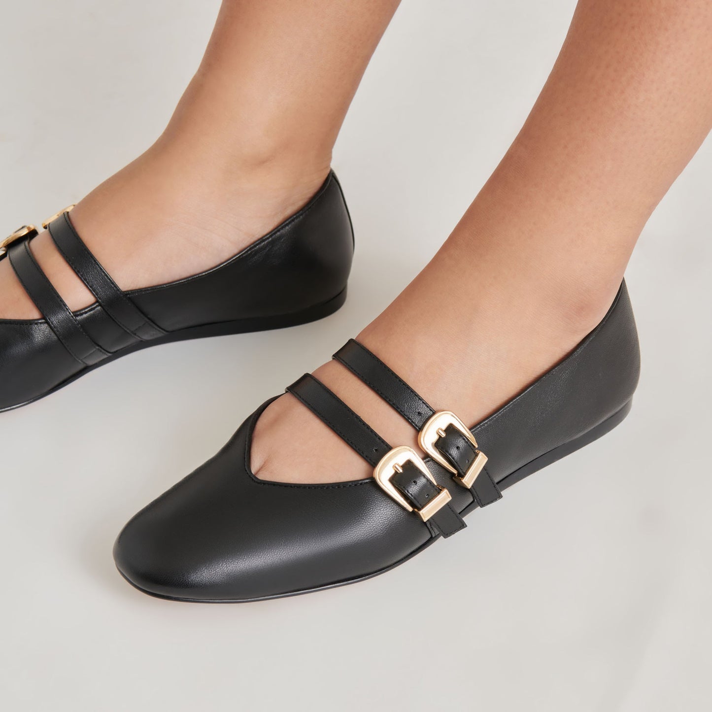 BAYLEE BALLET FLATS BLACK LEATHER - Dolce Vita