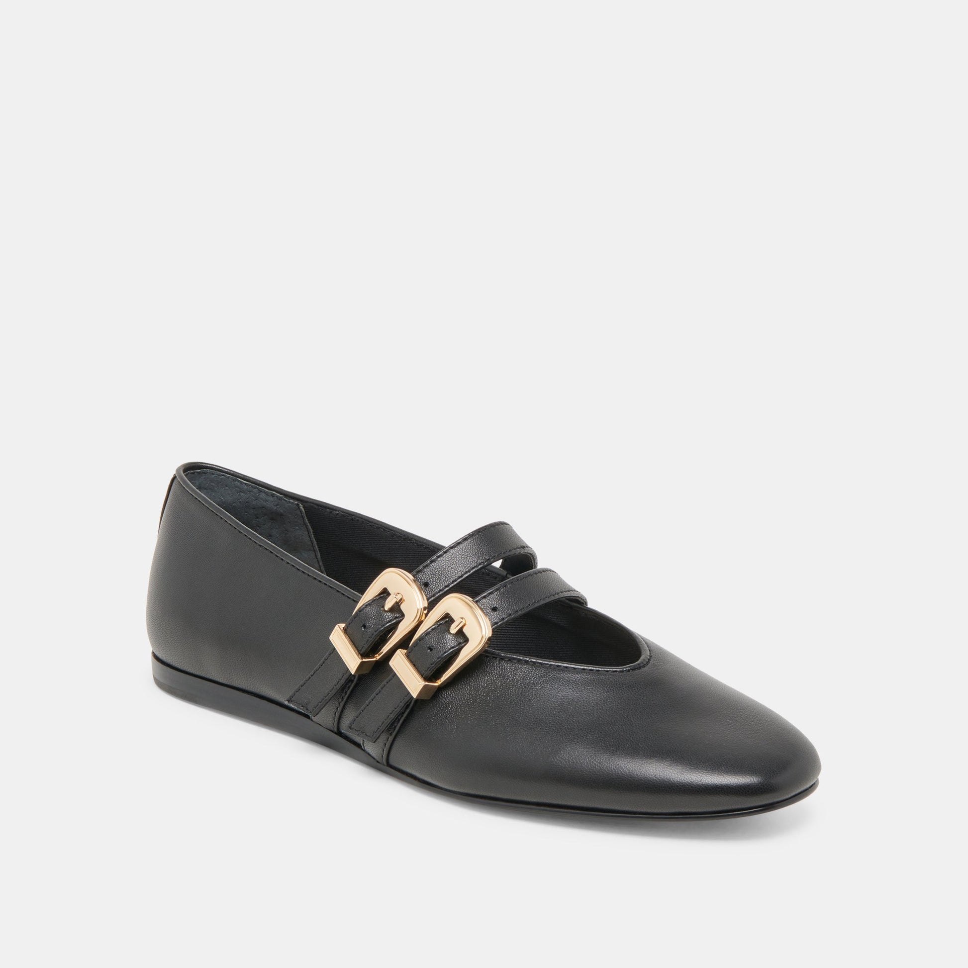 BAYLEE BALLET FLATS BLACK LEATHER - Dolce Vita