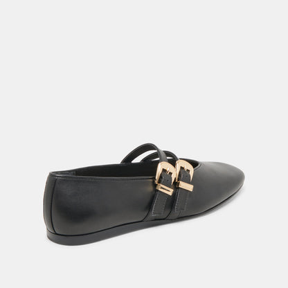BAYLEE BALLET FLATS BLACK LEATHER - Dolce Vita