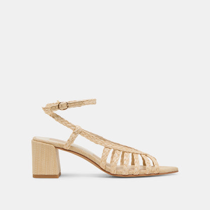YASMIN HEELS NATURAL RAFFIA - Dolce Vita