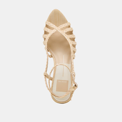 YASMIN HEELS NATURAL RAFFIA - Dolce Vita