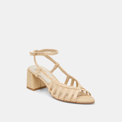 YASMIN HEELS NATURAL RAFFIA - Dolce Vita