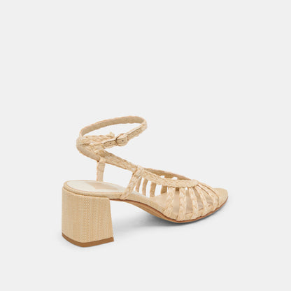 YASMIN HEELS NATURAL RAFFIA - Dolce Vita