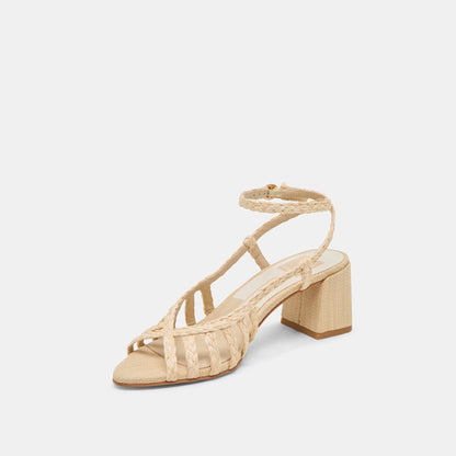YASMIN HEELS NATURAL RAFFIA - Dolce Vita