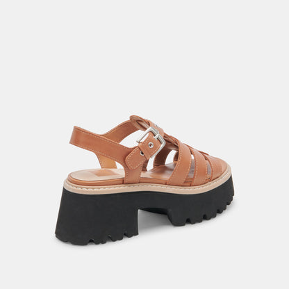 LATICE SANDALS BROWN LEATHER - Dolce Vita