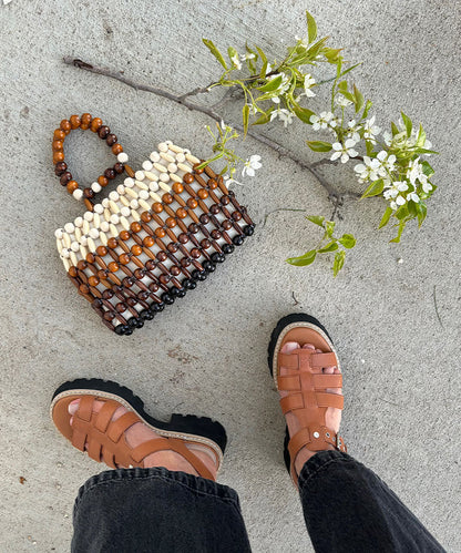 LATICE SANDALS BROWN LEATHER - Dolce Vita