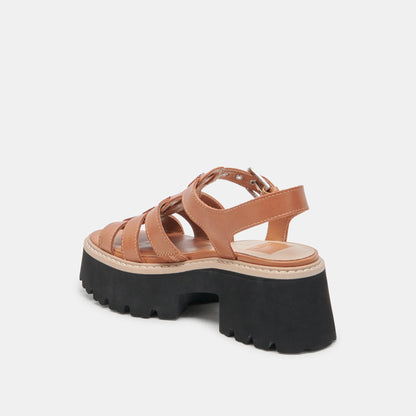 LATICE SANDALS BROWN LEATHER - Dolce Vita